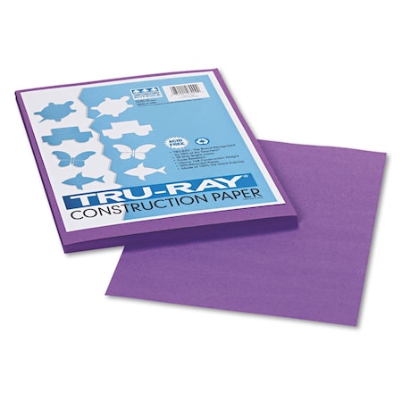 Pacon Tru-Ray Construction Paper, 76 lb Text Weight, 9 x 12, Violet, 50PK 103009